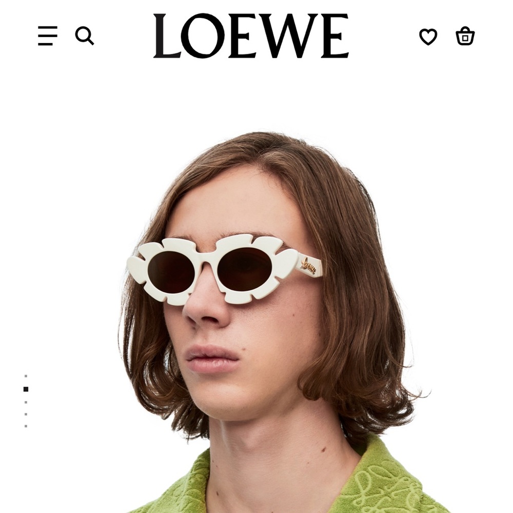 Loewe // Flower sunglasses in white/ivory